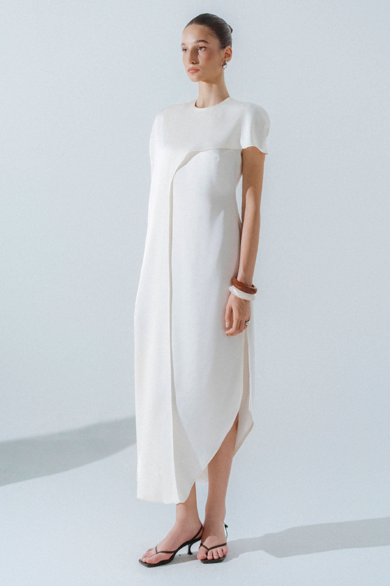 Solene Asymmetric Midi Dress - MEAN BLVD