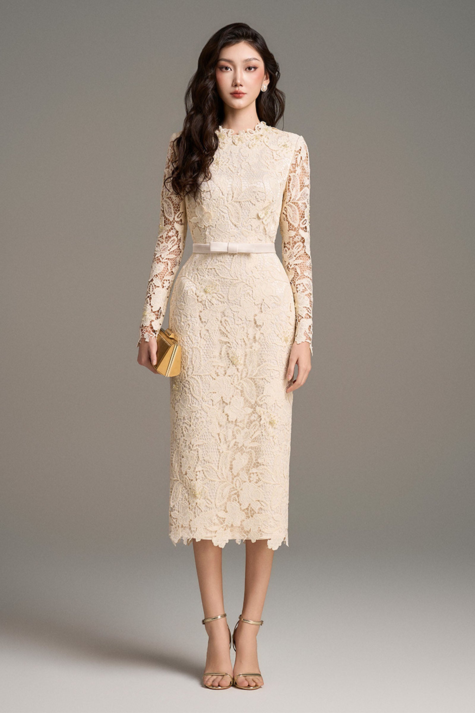 Solenne Lace Midi Dress - MEAN BLVD