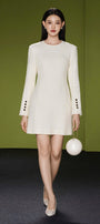 Solenne Round Neck Mini Dress - MEAN BLVD