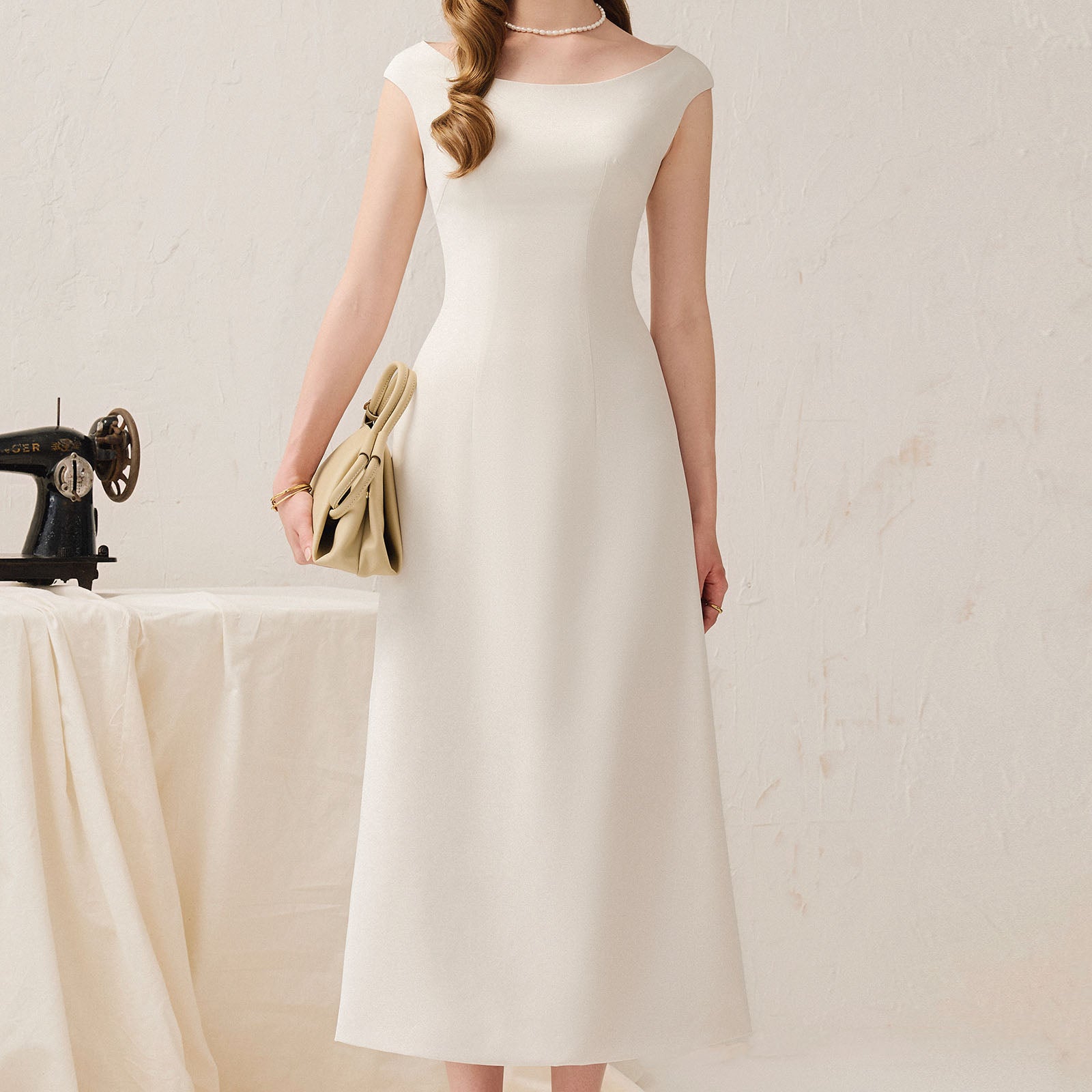 Solvie Boat Neck Midi Dress - MEAN BLVD