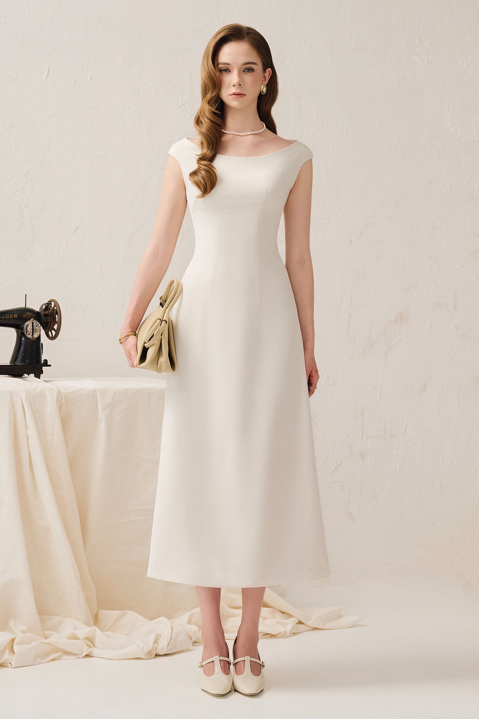 Solvie Boat Neck Midi Dress - MEAN BLVD