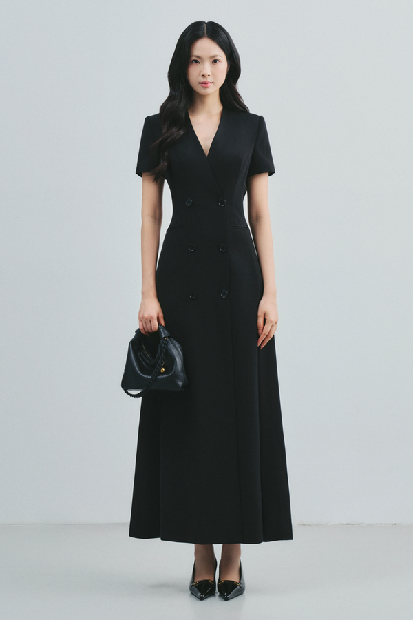 Sophronia V-Neck Button Maxi Dress - MEAN BLVD