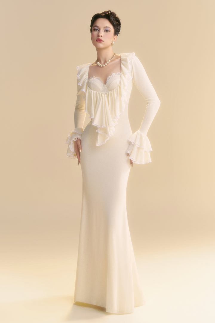 Souffle Sweetheart Ruffle Maxi Dress - MEAN BLVD