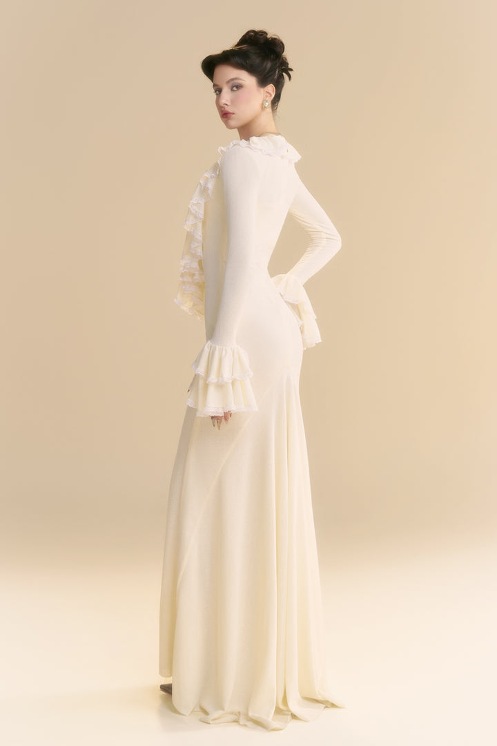 Souffle Sweetheart Ruffle Maxi Dress - MEAN BLVD