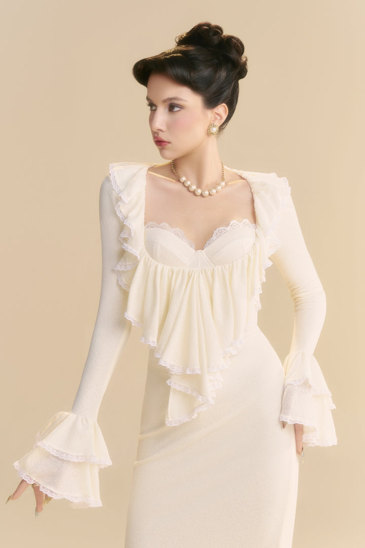 Souffle Sweetheart Ruffle Maxi Dress - MEAN BLVD