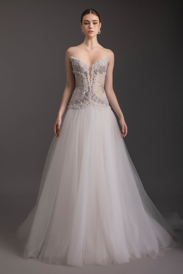 Stardust Sweetheart Rhinestone Maxi Dress - MEAN BLVD