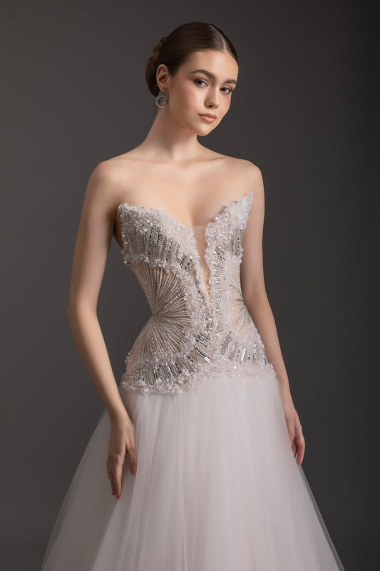 Stardust Sweetheart Rhinestone Maxi Dress - MEAN BLVD