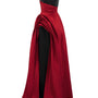 Estelle Asymmetric Curved Neck Taffeta Floor Length Dress