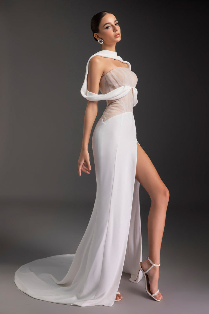 Sunset Scarf Neck Draped Maxi Dress - MEAN BLVD