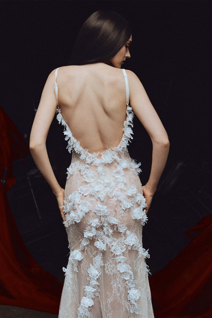 Swan Song Sheath Applique Midi Dress - MEAN BLVD