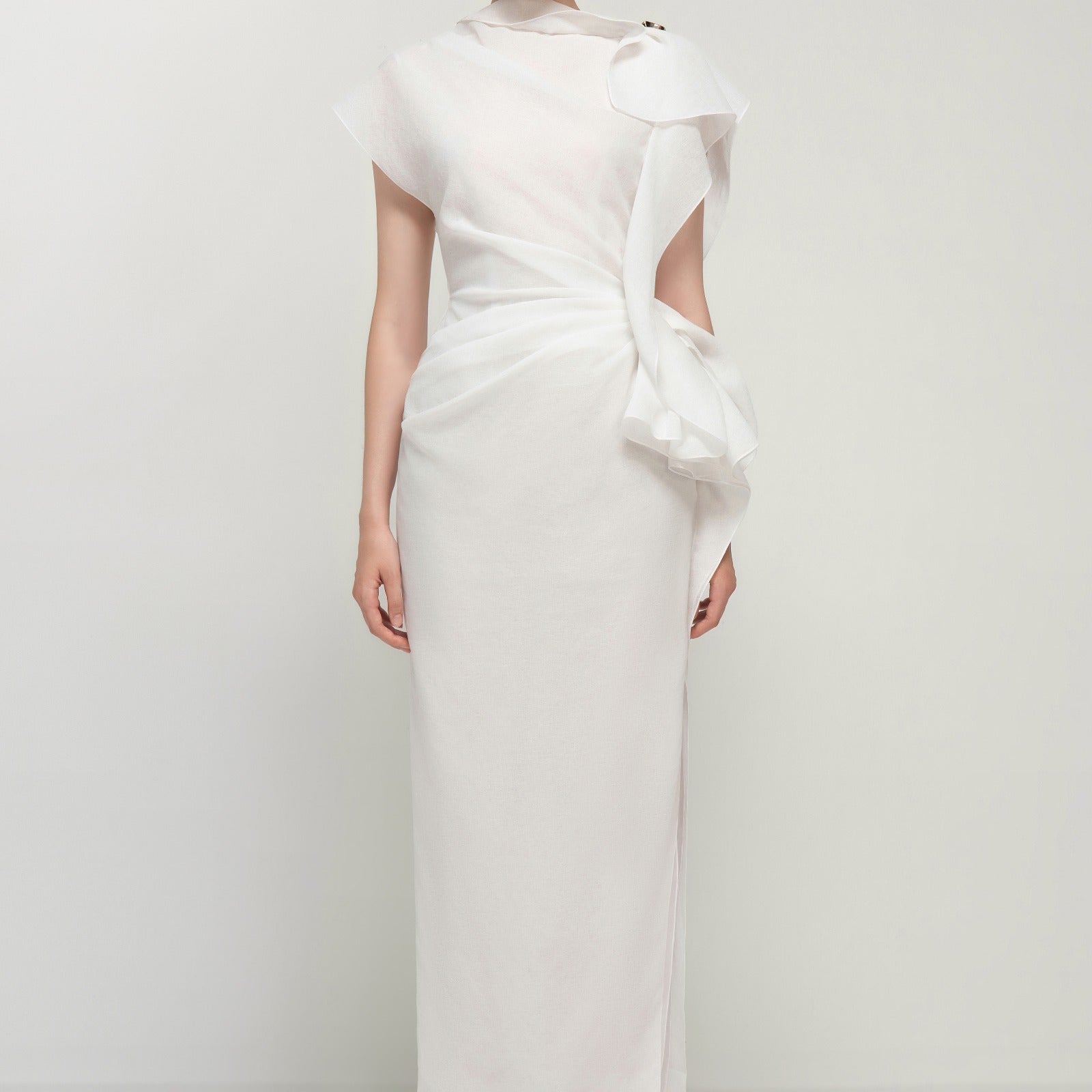 Sylphy Asymmetric Sleeve Maxi Dress - MEAN BLVD
