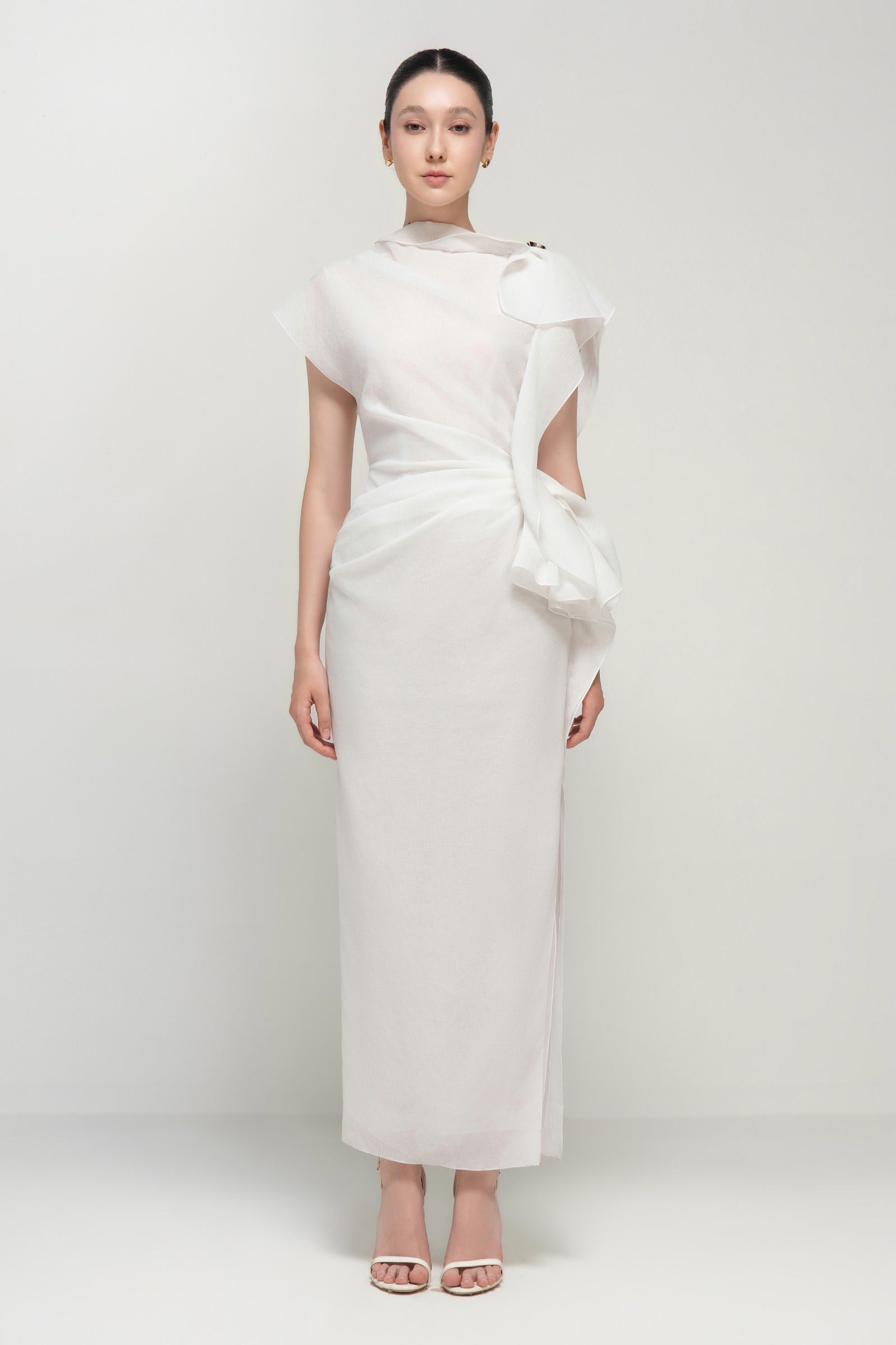 Sylphy Asymmetric Sleeve Maxi Dress - MEAN BLVD