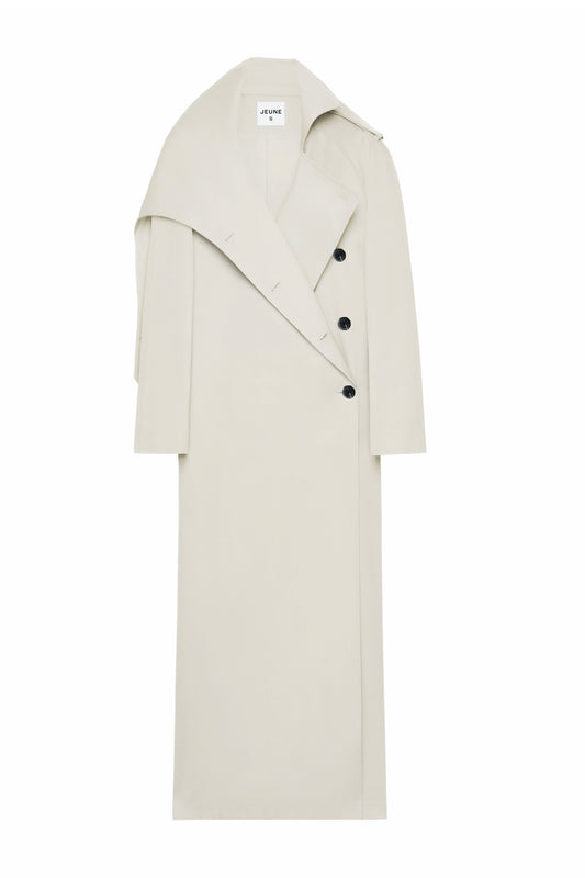 Sylvie V-Neck Cotton Trench Coat