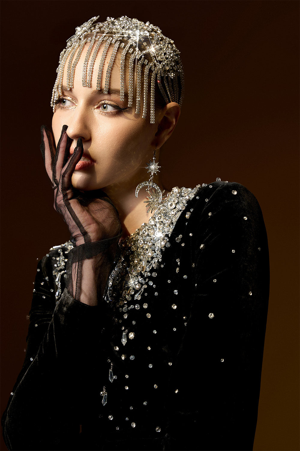 Miriam Mermaid Stone Velvet Floor Length Dress