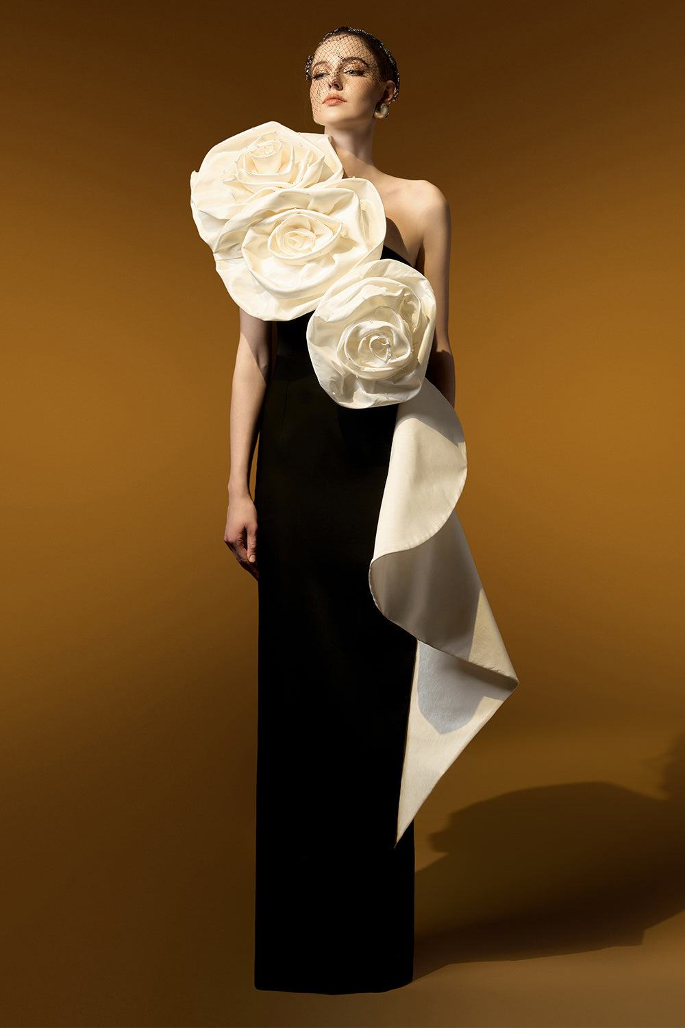 Kensley Sheath One Shoulder Crepe Floor Length Dress