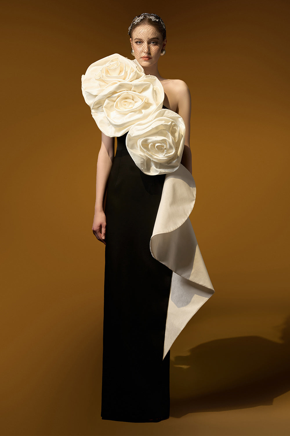 Kensley Sheath One Shoulder Crepe Floor Length Dress