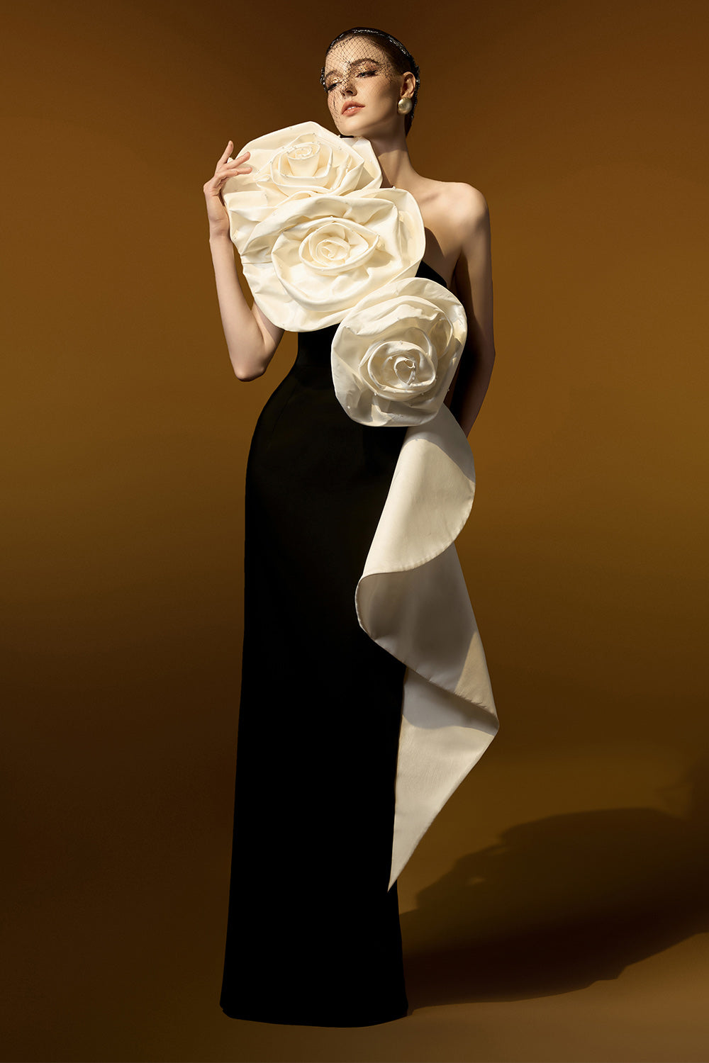 Kensley Sheath One Shoulder Crepe Floor Length Dress