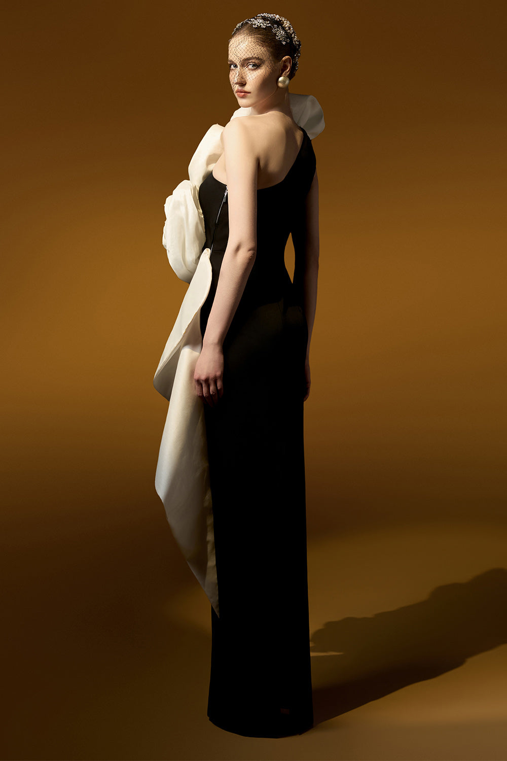 Kensley Sheath One Shoulder Crepe Floor Length Dress