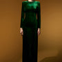 Chana Sheath Long Sleeved Velvet Floor Length Dress