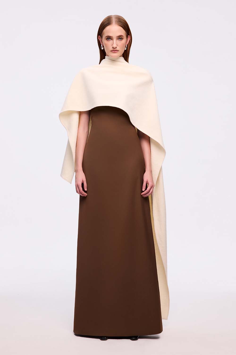 Da Asymmetric High Neck Gauze Cape