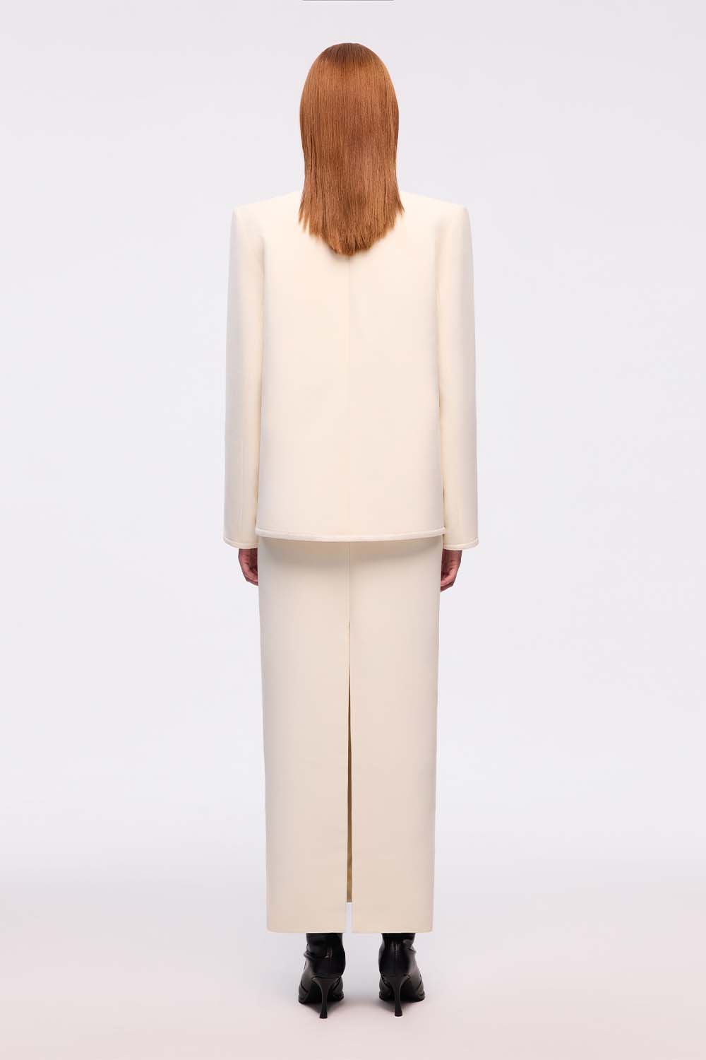 Tran Straight Tube Taffeta Midi Skirt