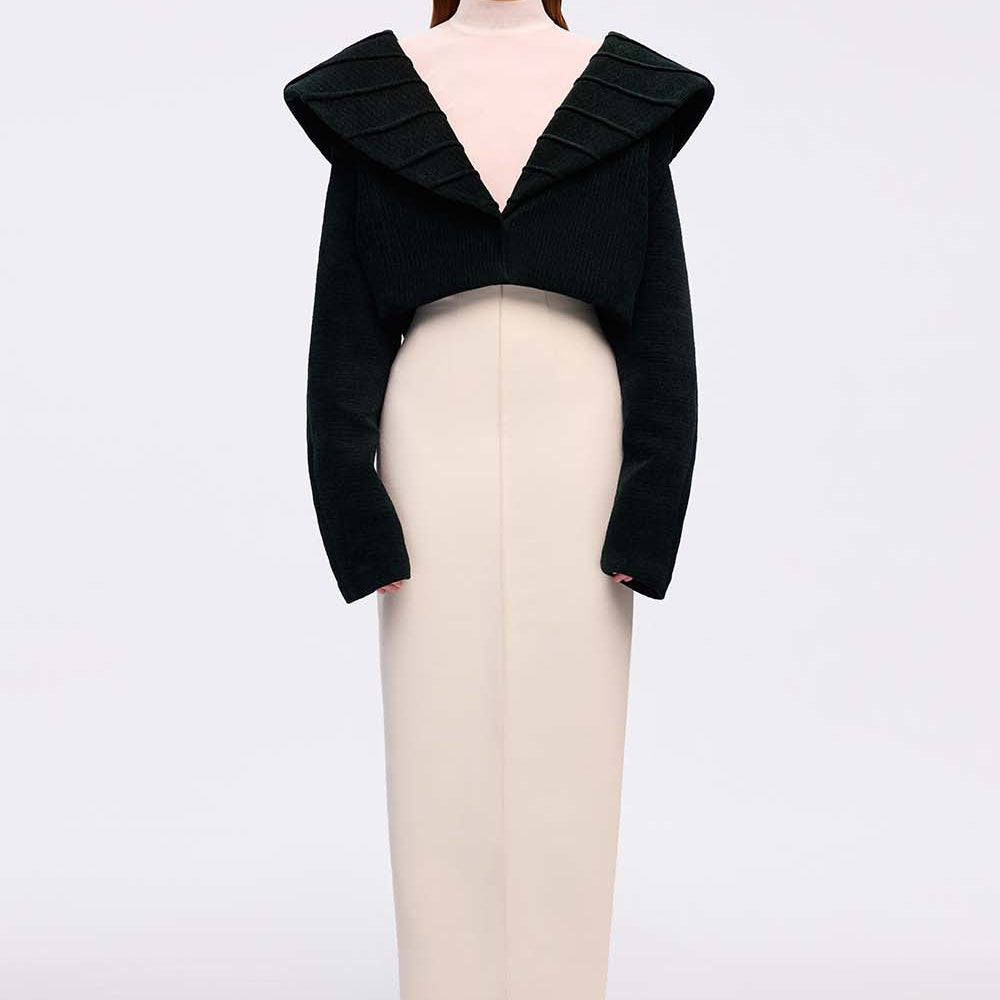 Tran Straight Tube Taffeta Midi Skirt