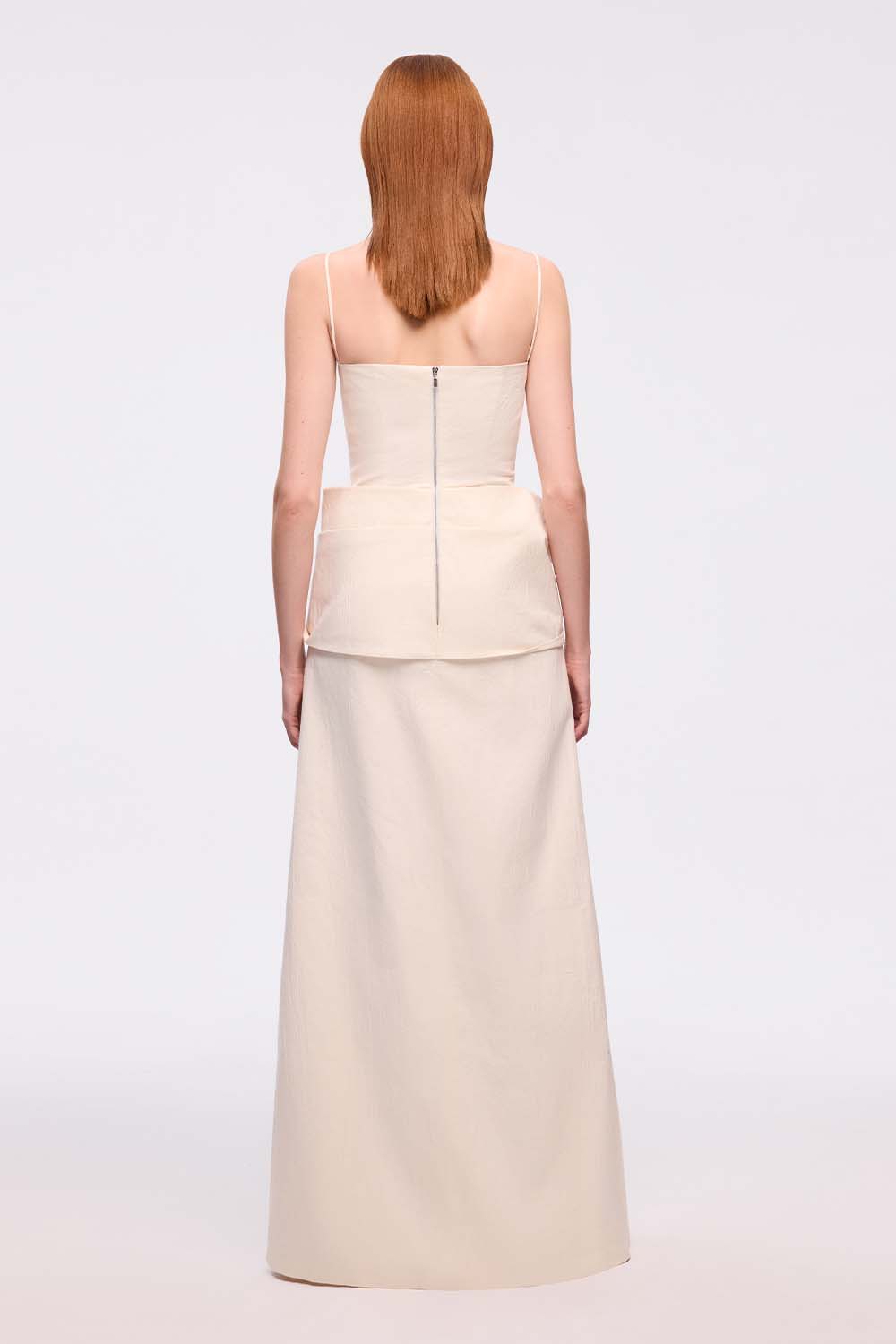 Van Thach A-line Spaghetti Strap Chenille Maxi Dress