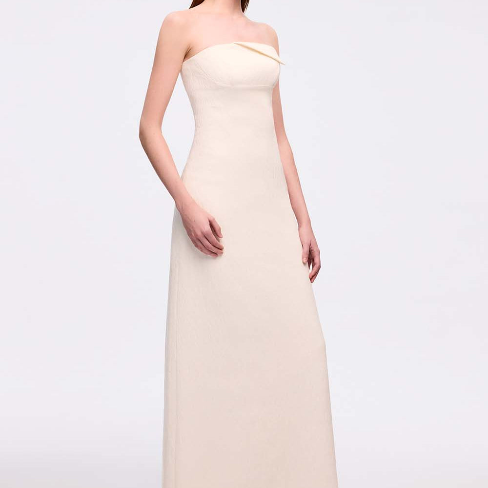 Giai A-line Sleeveless Ribbed Burlap Maxi Dress
