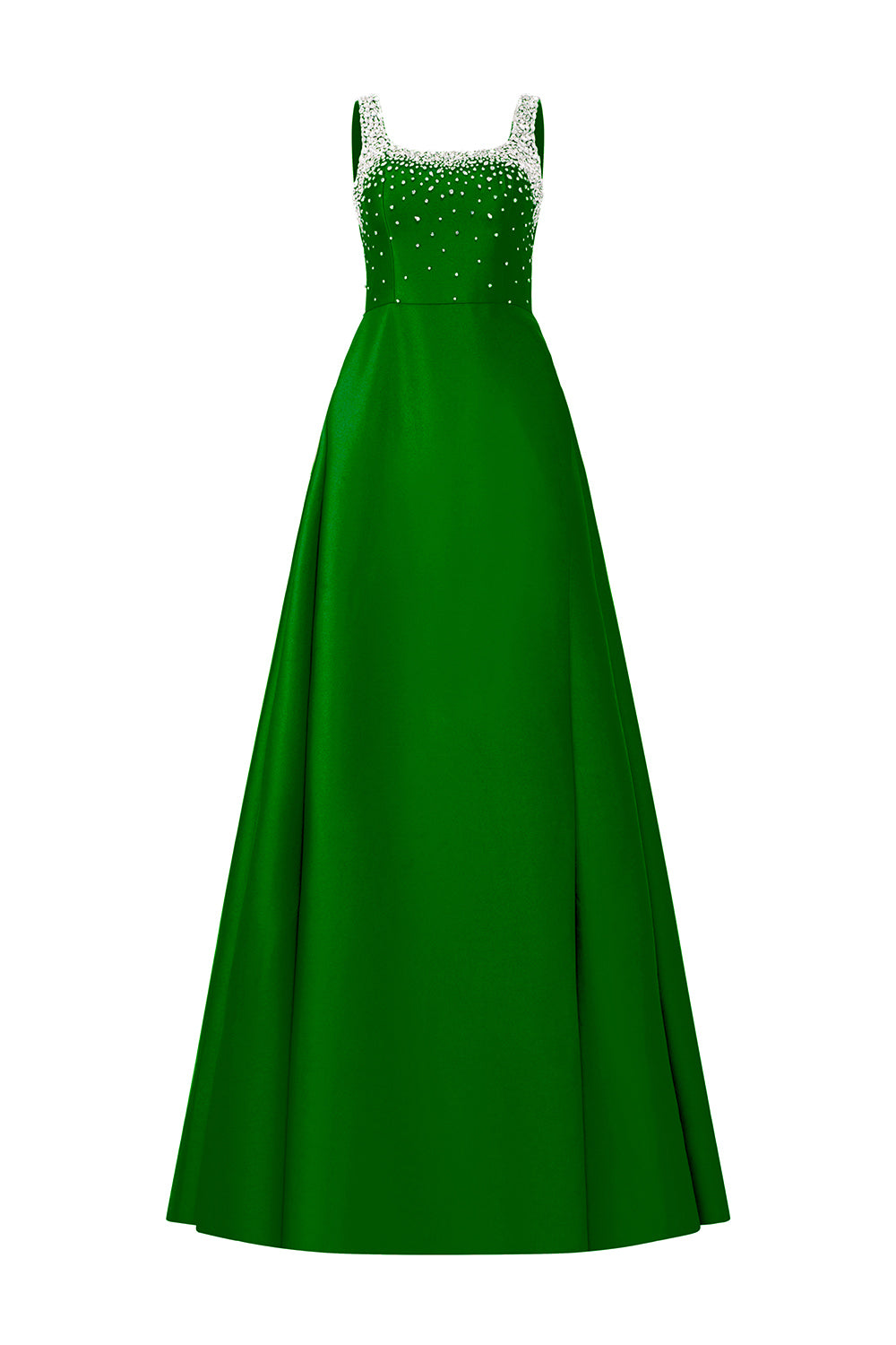 Isaiah Ball Gown Square Neck Crepe Floor Length Dress