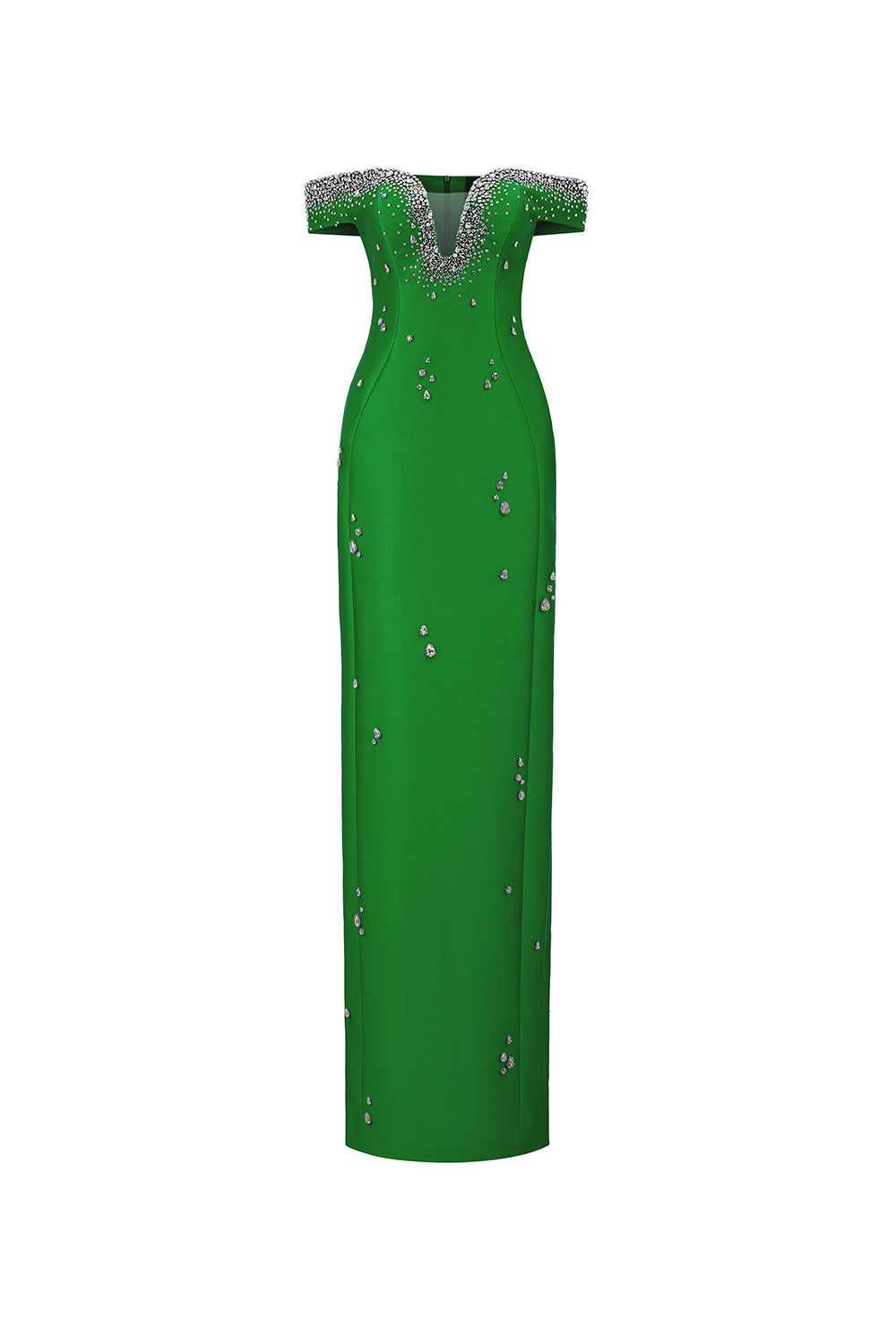Clarke Sheath Off-Shoulder Taffeta Floor Length Dress
