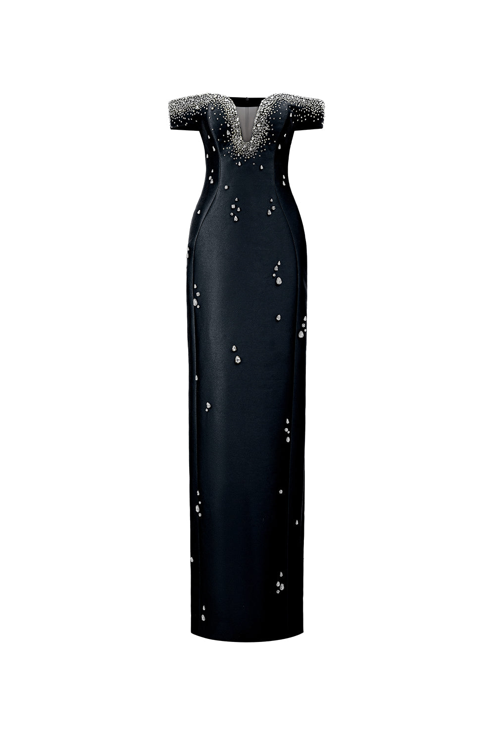 Clarke Sheath Off-Shoulder Taffeta Floor Length Dress