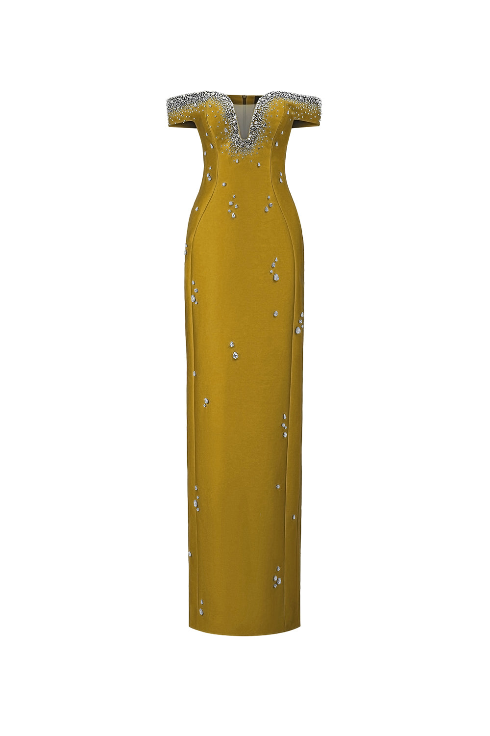 Clarke Sheath Off-Shoulder Taffeta Floor Length Dress