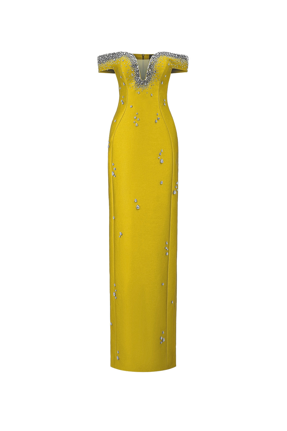Clarke Sheath Off-Shoulder Taffeta Floor Length Dress