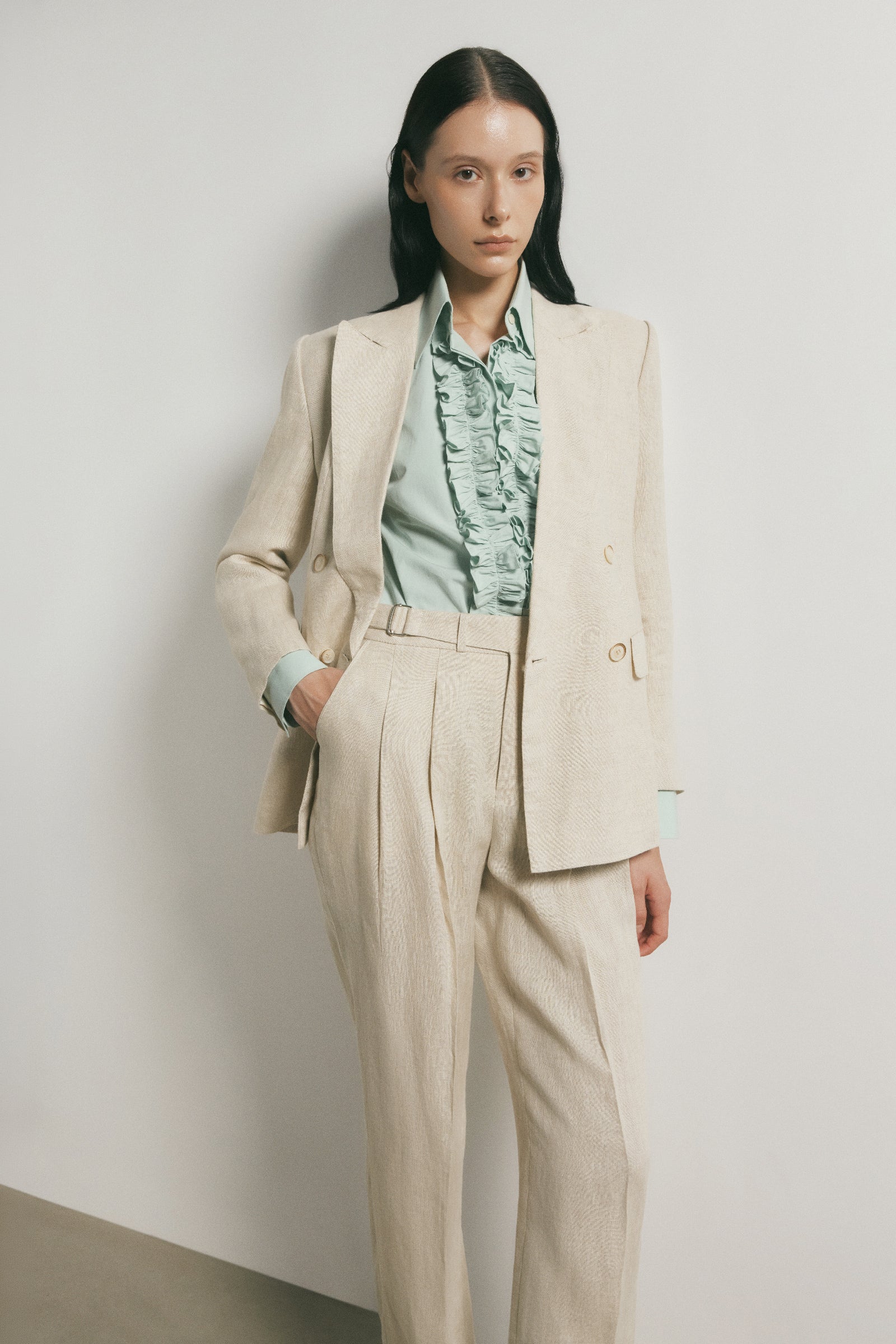 Rosé Notched Lapel Blazer