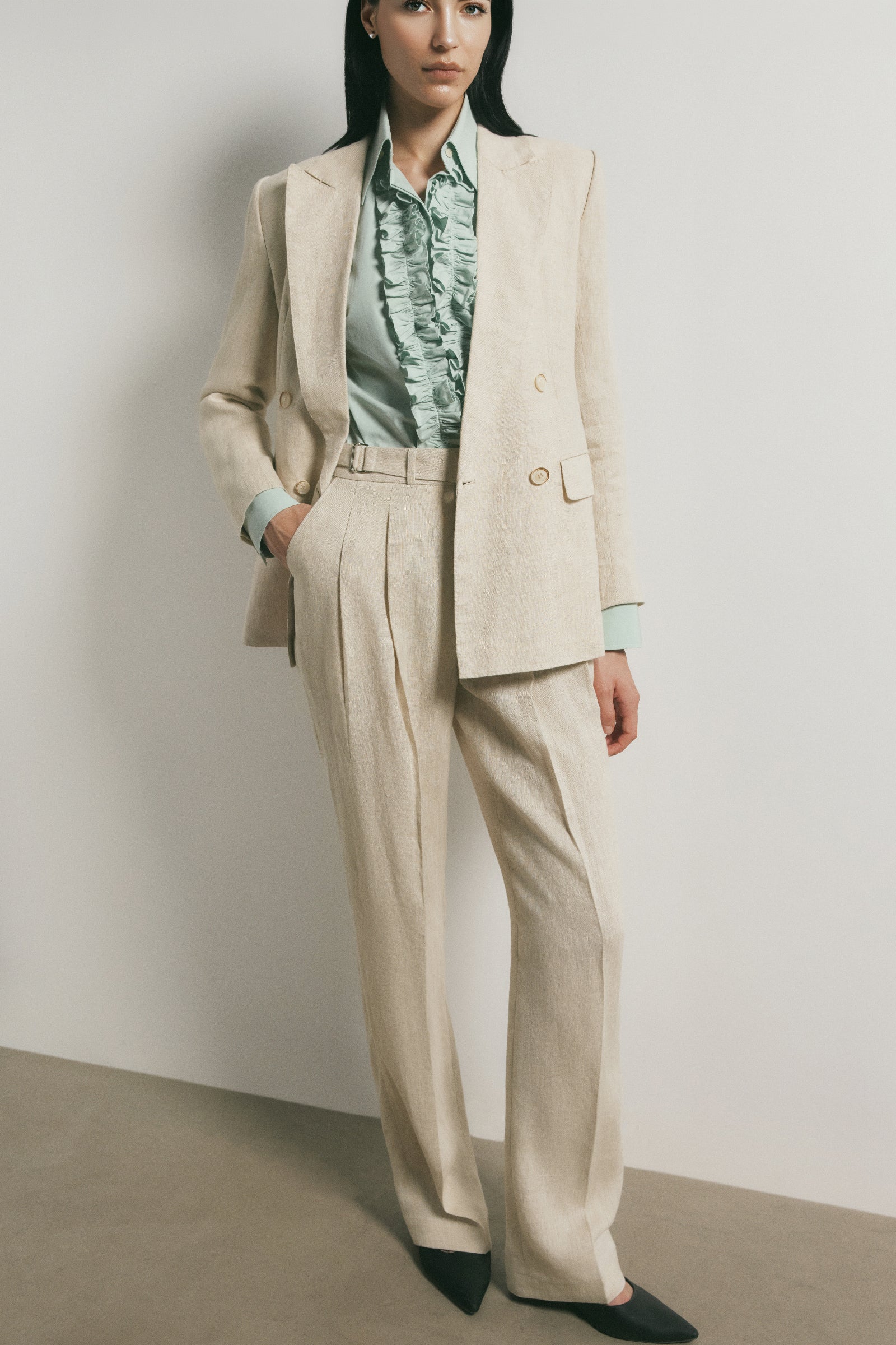 Rosé Notched Lapel Blazer