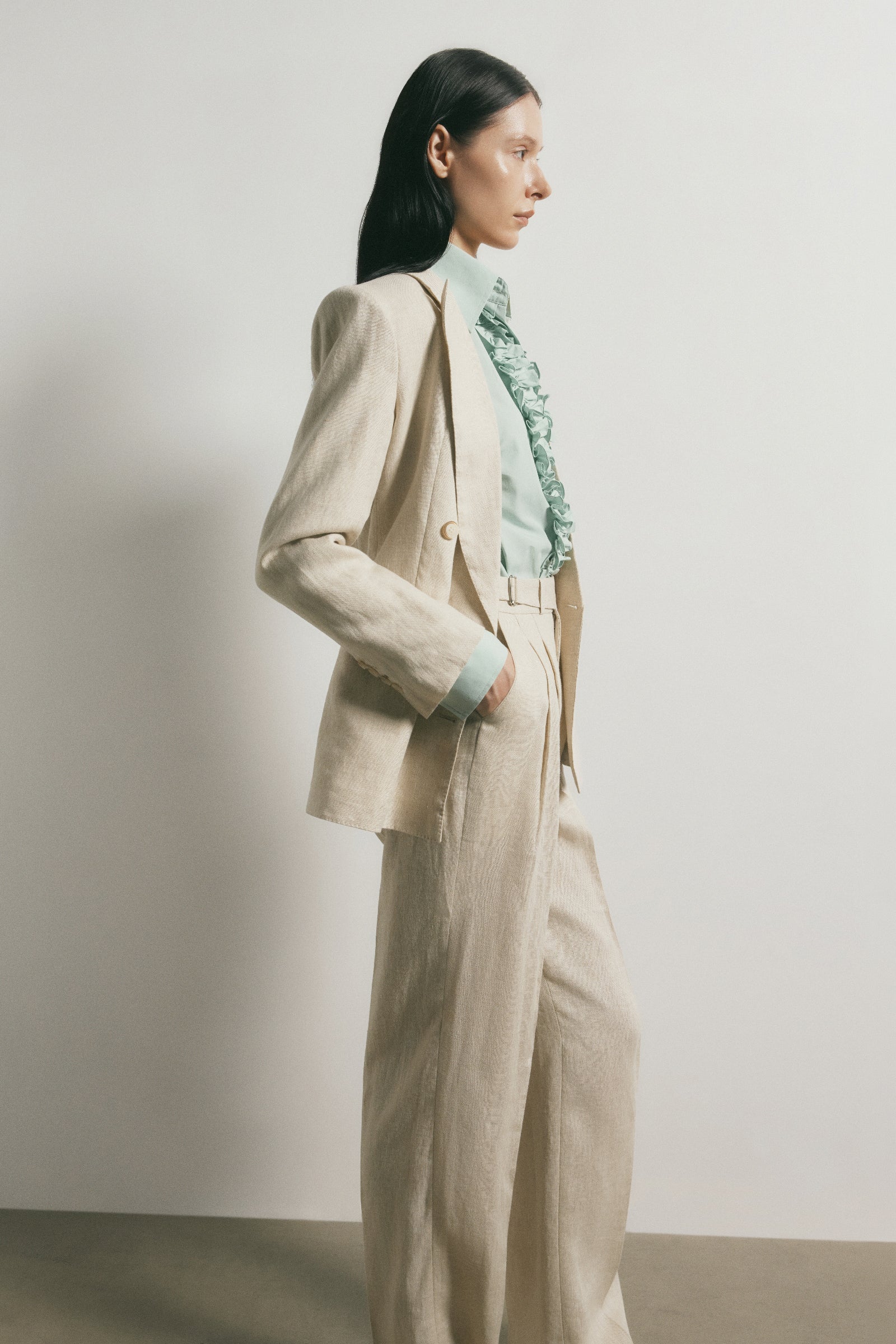 Rosé Notched Lapel Blazer
