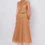Ethereal Straight Tie Neck Lace Blouse