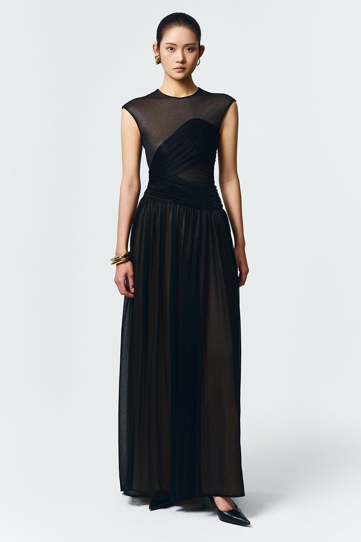 Terra Cap Gathering Maxi Dress - MEAN BLVD