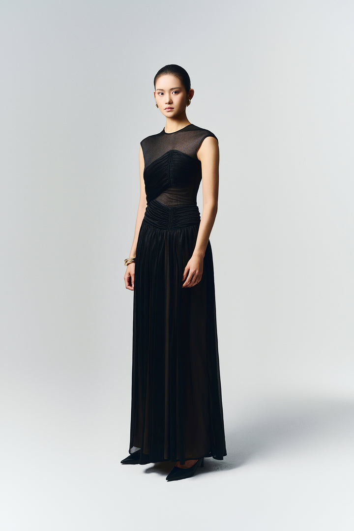 Terra Cap Gathering Maxi Dress - MEAN BLVD