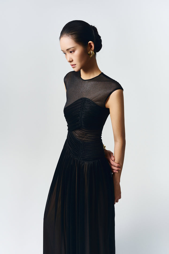 Terra Cap Gathering Maxi Dress - MEAN BLVD