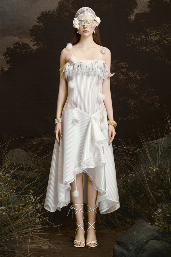 Thalia A-line Applique Midi Dress - MEAN BLVD