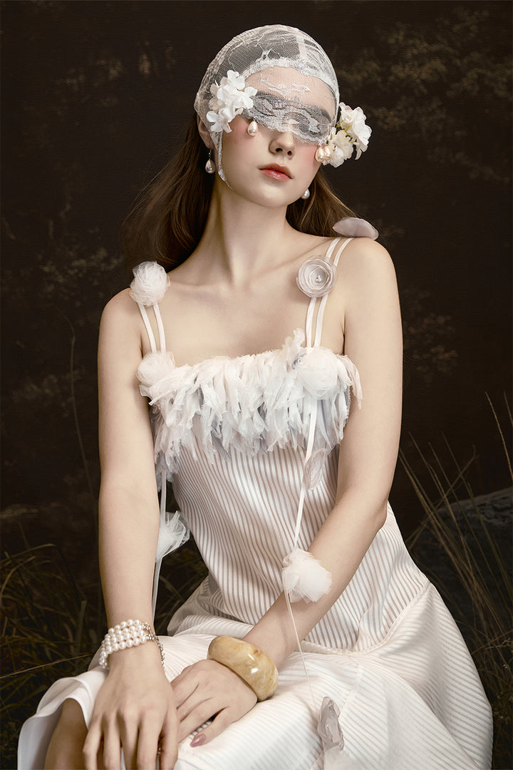 Thalia A-line Applique Midi Dress - MEAN BLVD