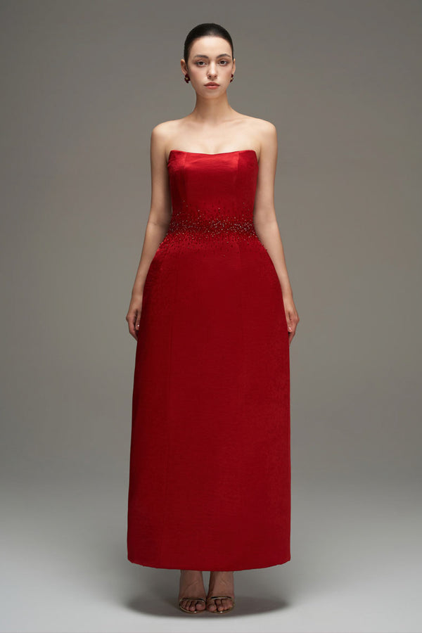 Thalia Sleeveless Taffeta Maxi Dress - MEAN BLVD