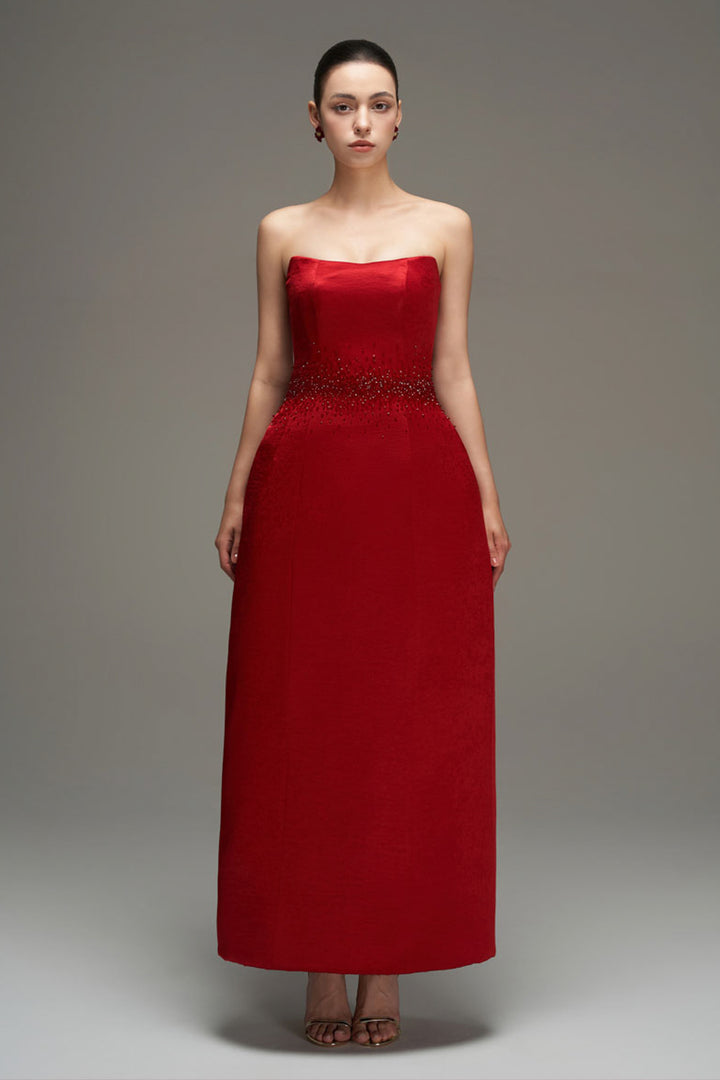 Thalia Sleeveless Taffeta Maxi Dress - MEAN BLVD