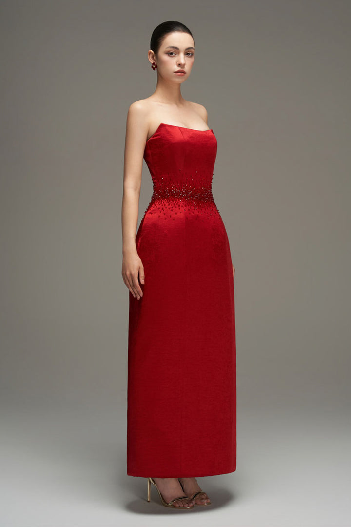 Thalia Sleeveless Taffeta Maxi Dress - MEAN BLVD