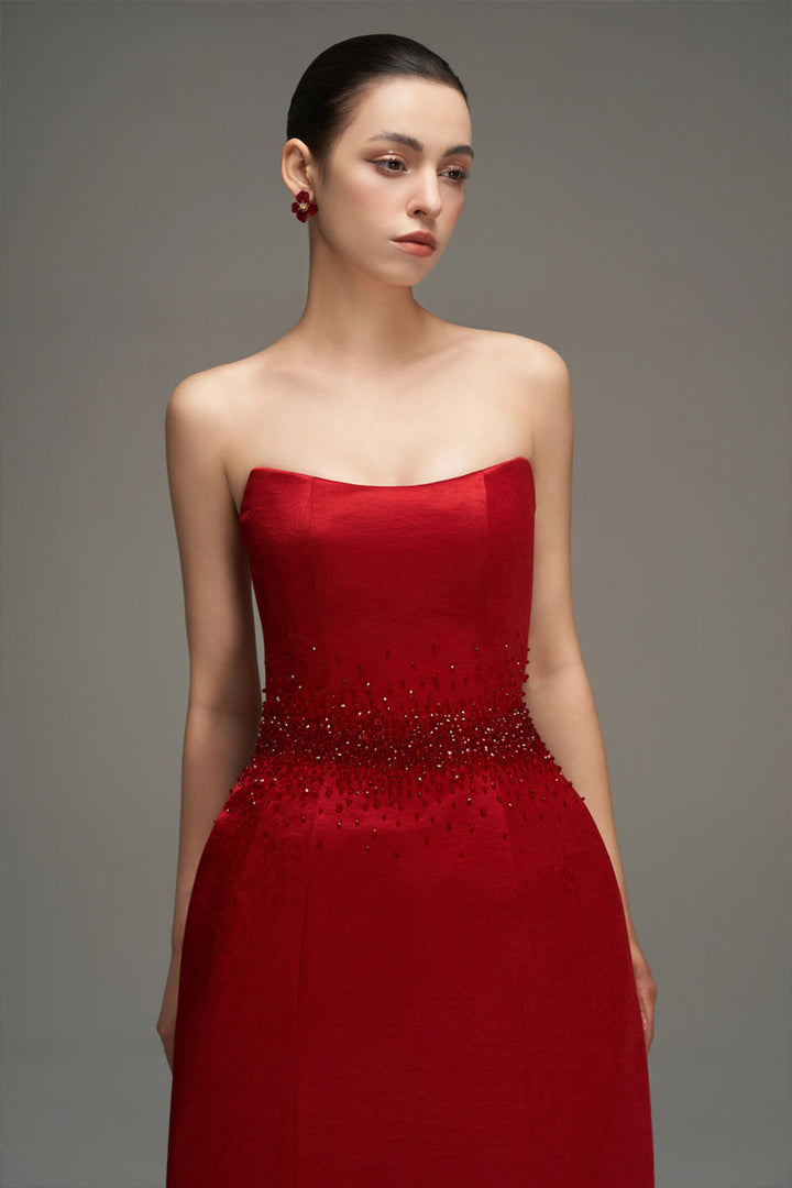 Thalia Sleeveless Taffeta Maxi Dress - MEAN BLVD