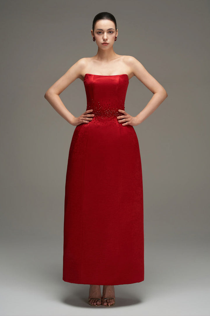 Thalia Sleeveless Taffeta Maxi Dress - MEAN BLVD