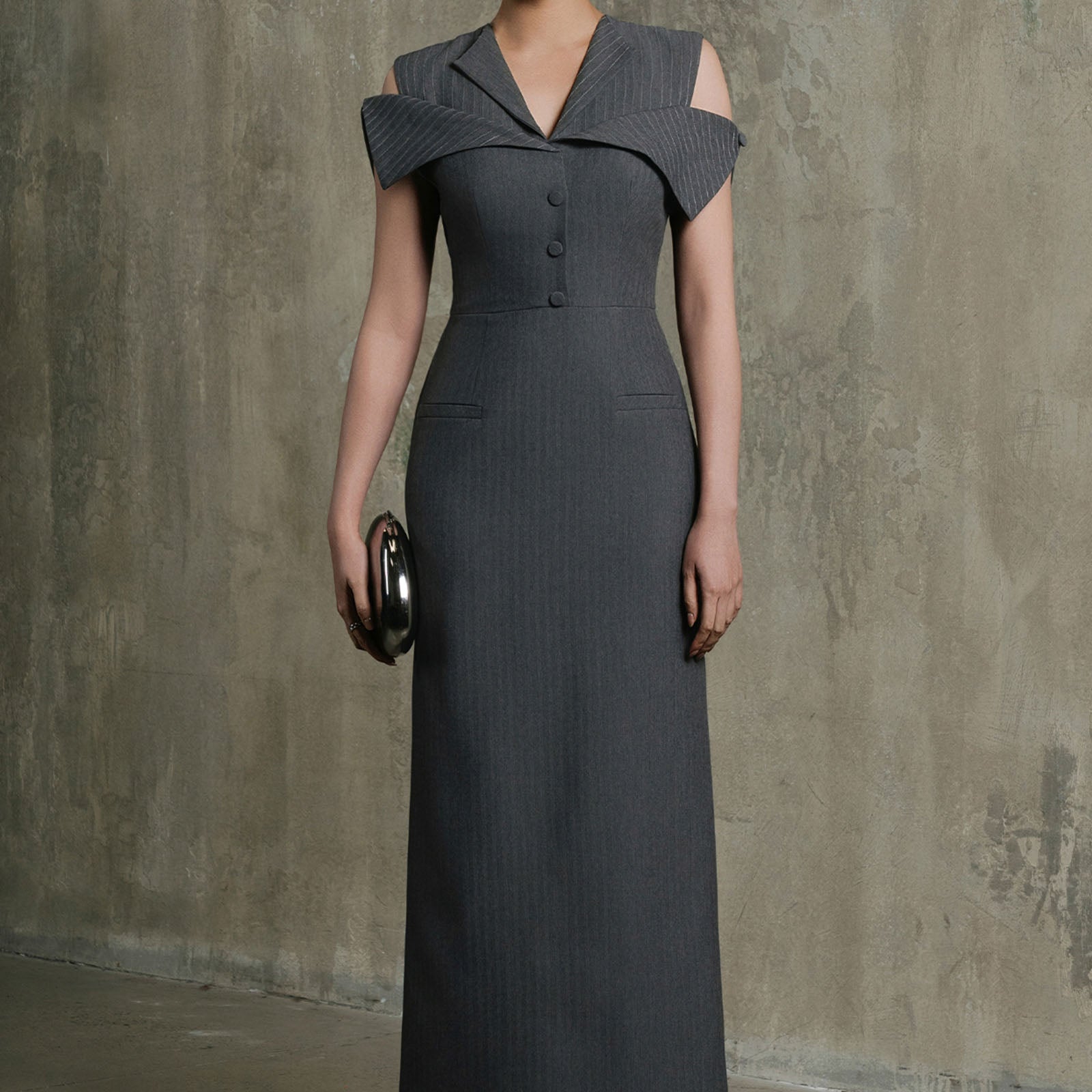 The Finesse Cold Shoulder Sleeve Maxi Dress - MEAN BLVD