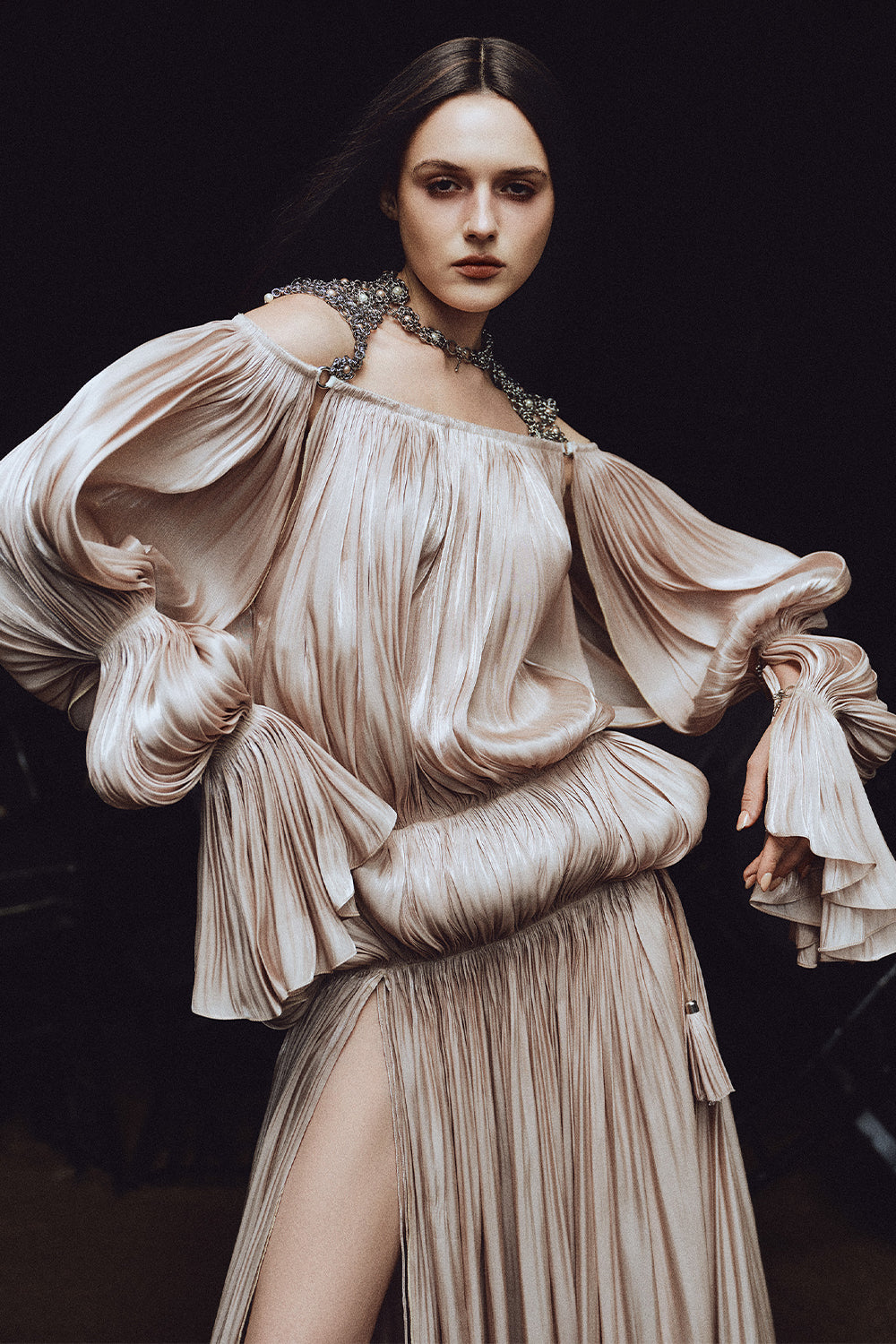 The Tempest Bishop Sleeve Tassel Maxi Dress - MEAN BLVD