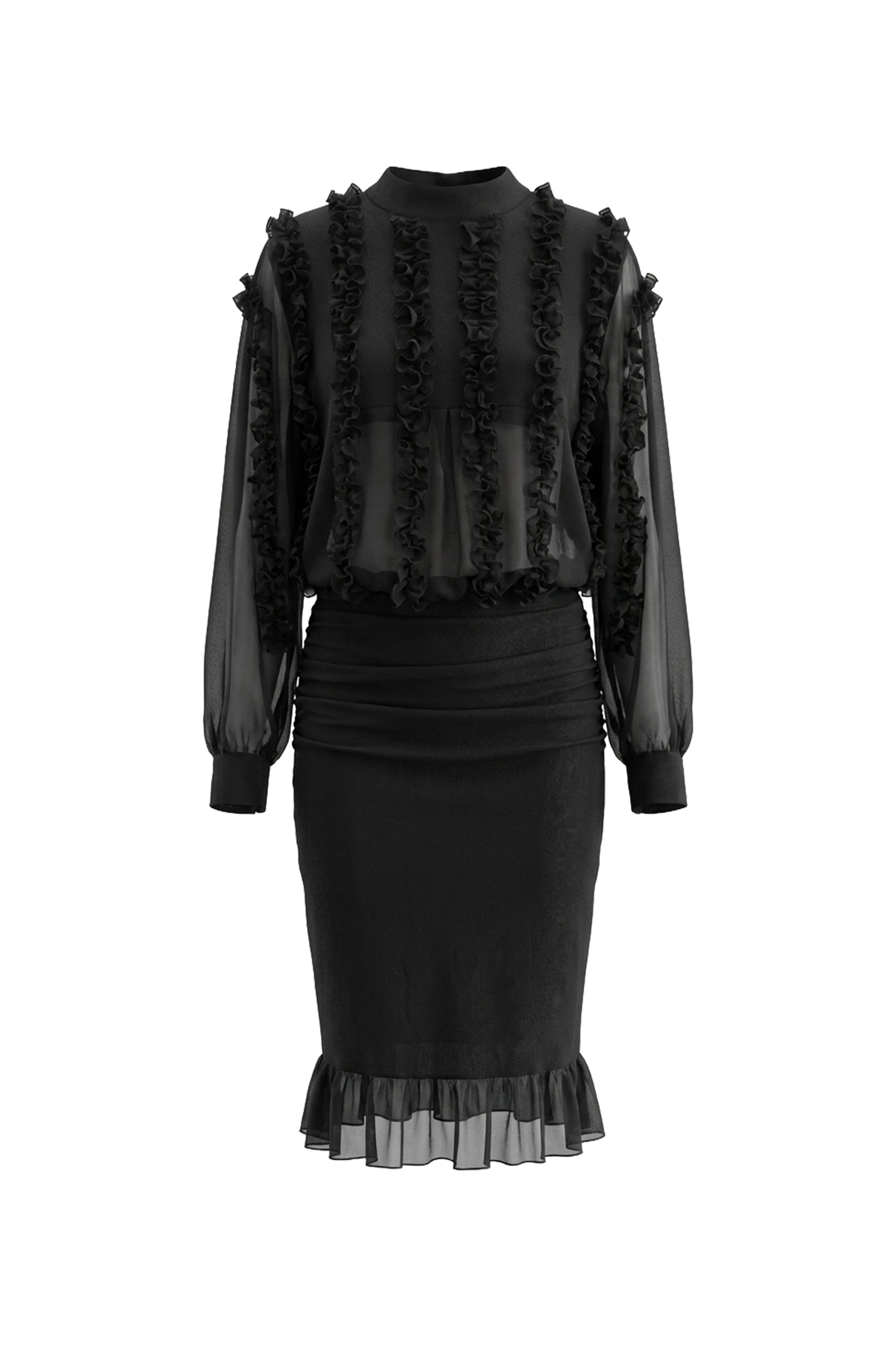 The Unspoken Blouson Midi Dress - MEAN BLVD